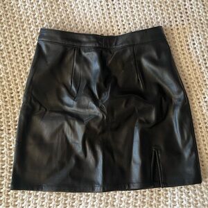 Black Faux Leather Skirt
